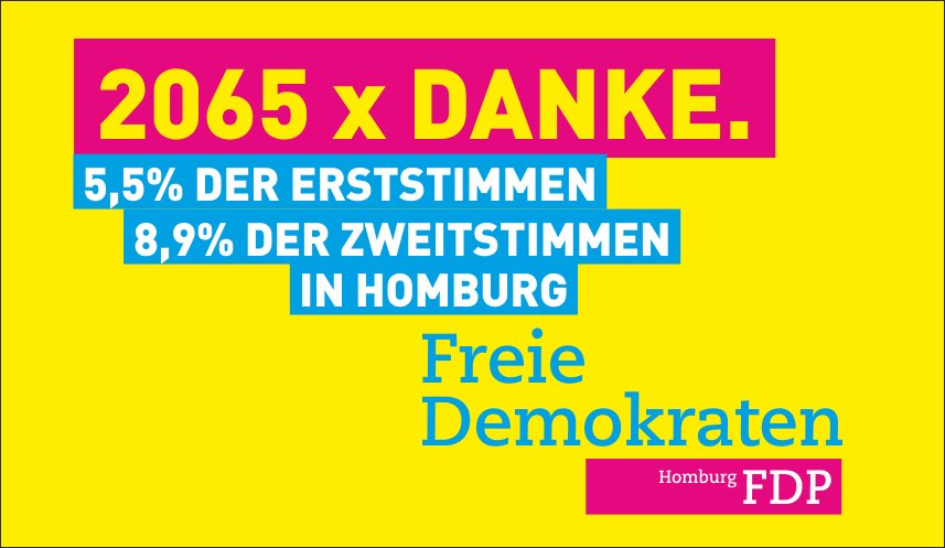 Danke für die Erst- und Zweitstimmen für die FDP in Homburg